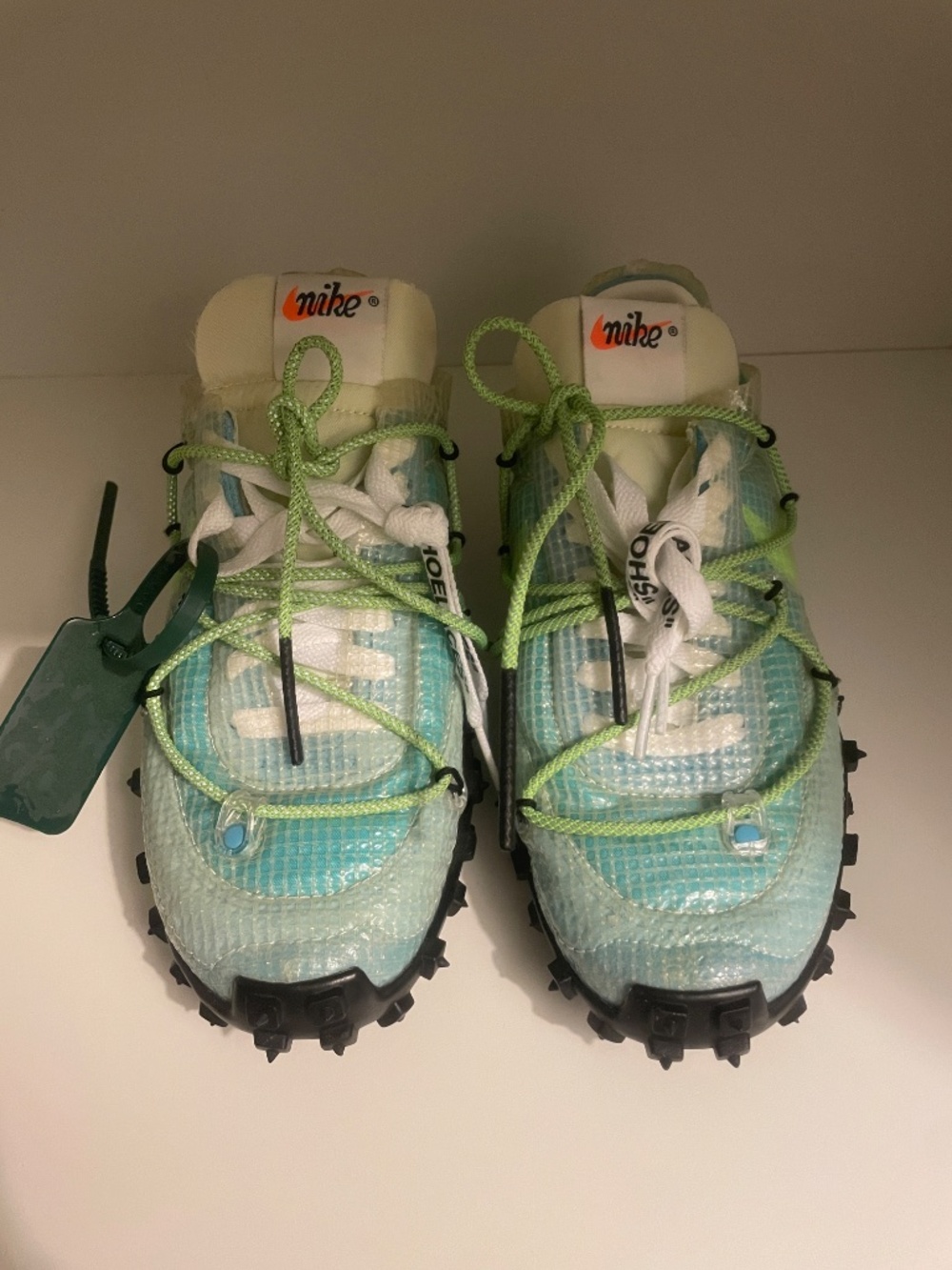Nike x Off-White Woman’s Waffle Racer "Vivid Sky" Size 5.5 - Picture 3 of 8